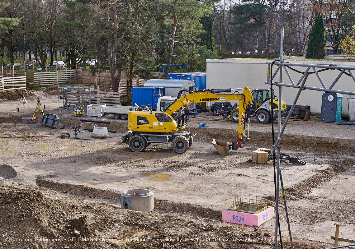 02.12.2022 - Baustelle an der Quiddestraße Haus für Kinder in Neuperlach